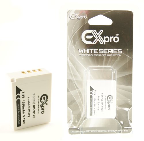 Ex-Pro Ultra White Series 7.2V/1260mAh Replacement Battery for Fujifilm NP-W126