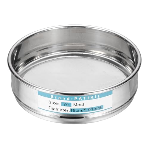 PATIKIL Lab Sieve 70 Mesh 0.2mm 5.9"/15cm Diameter Sifting Screen