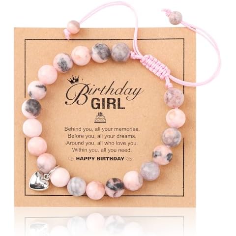Xialvyu Pink Stone Heart Charm Bracelet Cover