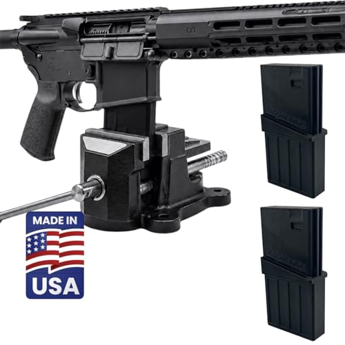 Custom Vise Block Compatible with .223 5.56 & .300 AR Rifles | AR Rifle Maintenance & Cleaning Block | Gun Safe Workshop Accessory | Durable Support Fixture for Vise Use | Made In The USA | 2-Pack