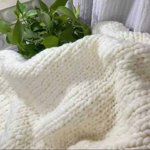 Image of Chunky Chenille Yarn for Hand Knitting 8 Jumbo Pack Jumbo Chunky Yarn for Hand Soft Blanket Knitting, Bulky Thick Fluffy Yarn for Crocheting (Milky White)