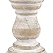 Stonebriar Antique White Wooden Pillar Candle Holder, Vintage Seaside Pillar Stand for Dining Table Centerpiece, Coffee Table, Mantel, Or Any Table Top, Medium