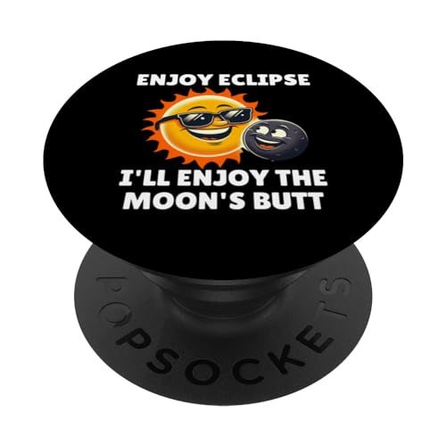 Disfruta del eclipse solar total, disfrutaré de la diversión a tope de la luna PopSockets PopGrip Intercambiable