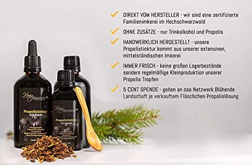 Honigmeisterei Propolis Tinktur 100ml mit 40% natürlichem Propolis, in bester Qualität aus Schwarzwälder Imkerei, Tropfen ohne Zusatzstoffe – Bild 3