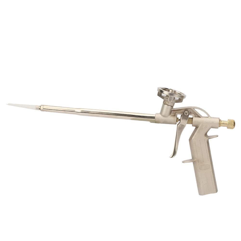 Foam Expanding, Aluminum Alloy Spray Foam Filling Sealing Dispenser. Ergonomic Design for Professional Use, Lightweight and Compact with Aluminum Alloy Material, Silver White