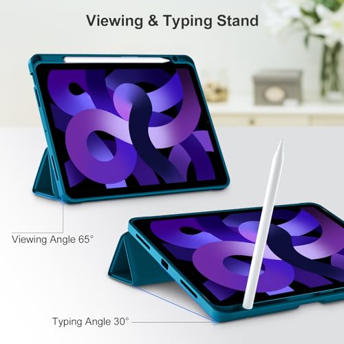 Image of Akkerds for iPad Air 11 Inch Case M4 /M3 /M2, Air 5th /4th Gen, PeacockBlue