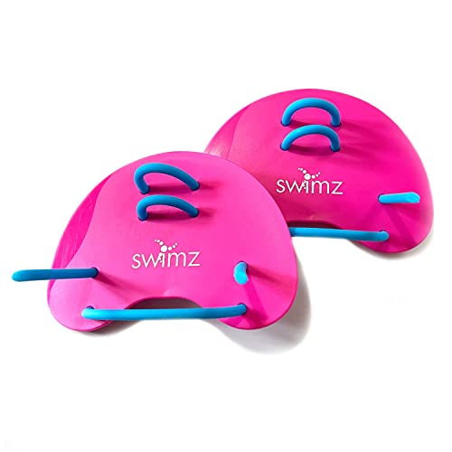 Swimz Club Swimming Finger Paddles - Rosa / Blu / Bianco - Taglia unica adatta alla maggior parte delle pale per le mani