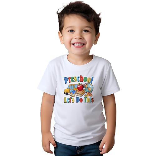 Pre-School Let's Do This #1 Toddler Shirts, 2T-4T, Boys Or Girls, School Bus, Great for The First Day of School Or Everyday