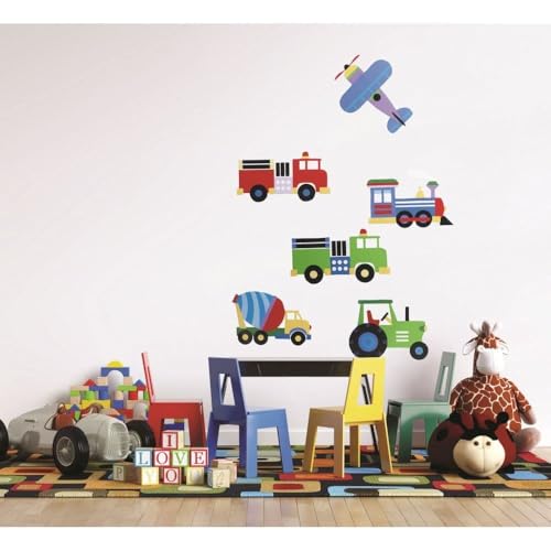 Vinilos decorativos de pared Wallies trenes y camiones 6 piezas miniatura 2