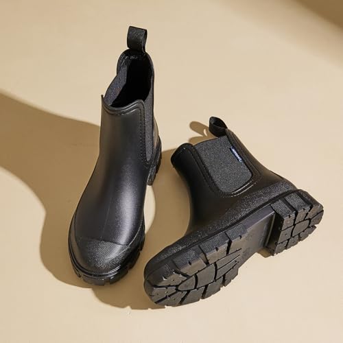 Image of WOWSTICK Women's Ankle Rain Boots Waterproof Lightweight Slip Resistant Fashion Garden Booties