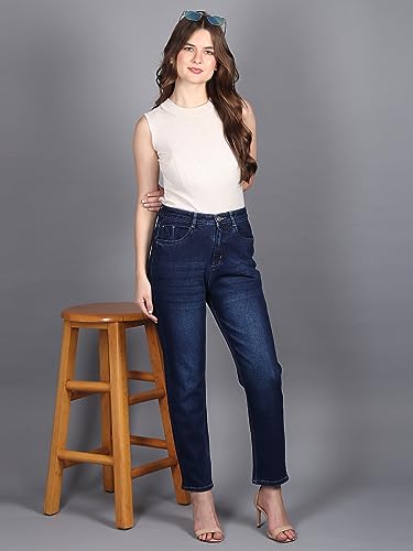Image of Glossia Denim Baggy Jeans for Woman | Wide Leg Jeans for Women | High Waist Jean's for Woman | Loose Fit Plus Size Denim Ladies Jean's for Women(WJ-604-$)