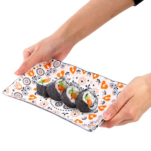 Noamus NO-CERAMICSALADPLATES-REC-6S 6 Pack Ceramic Rectangular Salad Plates thumb #2