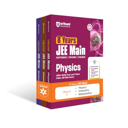 Image of Arihant 8 Years JEE Main Chemistry, Physics, Mathematics PYQ Book 2027 | Chapterwise, Topicwise & Levelwise 3000+ MCQs| NTA Authenticated Answers, Chapter Revision Questions & Topicwise Worksheets
