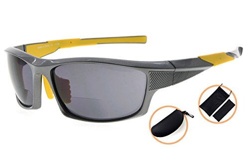 Image of Eyekepper Bifocal Sunglasses for Women Men, Rectangular Frame | Outdoor Sports Bifocal Reading Sunglass, with Readers Built in, Mens Tinted Sun Reader Bifocals, Ladies Cheater,Wrap Half Rim