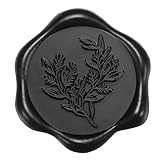 Yoption Eucalyptus Wax Seal Stickers, 50 Pack Black Wax Seal Stickers Self Adhesive Envelope Seals for Wedding Party Birthday Christmas Invitations