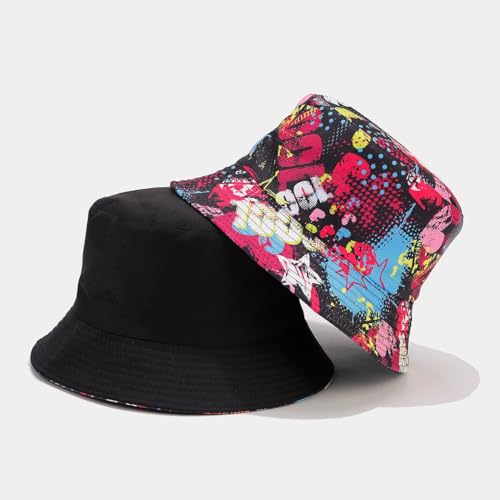 Image of Quanhaigou Bucket Hat for Men Women,Packable Reversible Printed Sun Hats,Fisherman Outdoor Summer Travel Hiking Beach Caps