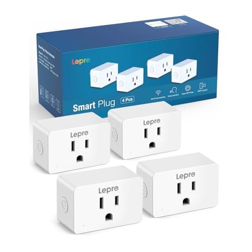 Lepro P1 Smart Plug Mini 15A, Smart WiFi Bluetooth Outlets Work with Alexa & Google Assistant, Voice/APP Control, Safety Lock, Schedule & Group Controller, 2.4G WiFi Only, ETL & FCC Certifie