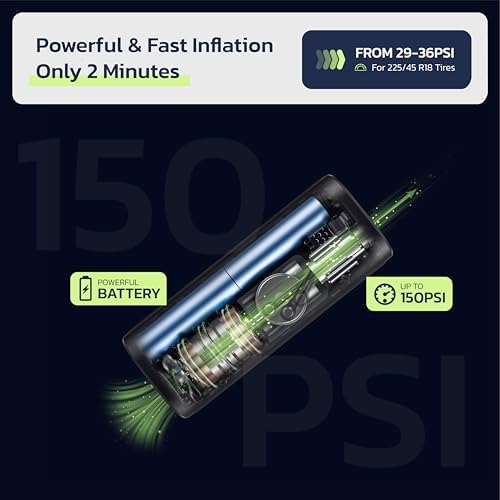 Image of Woowind Tire Inflator & Power Bank 2 in 1 Portable Air Compressor, Electric Bike Pump with Digital Pressure Gauge, Air Pump for Car Tires, Bicycle, Motorcycle, Scooter, Balls (AP2-P)