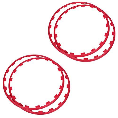 OCPTY Red Car Wheel Hub Rim Trim Tire Ring Guard Rubber Strip Protector Wheel Hub Decorative Protection Ring -17 Inch Fit For Toyota For Ford For Chevrolet For Audi