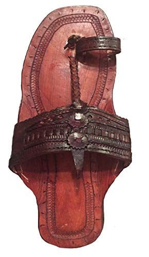 Hippie Indian Water Buffalo Jesus Sandals 100% Leather (Dark Brown, men's size 8 / women's size 10)