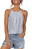 WIHOLL Plus Size Tops for Women Summer Flowy Tank Tops Crew Neck Striped T Shirts Trendy Sleeveless Tshirts Shirts Fashion Clothes XXL
