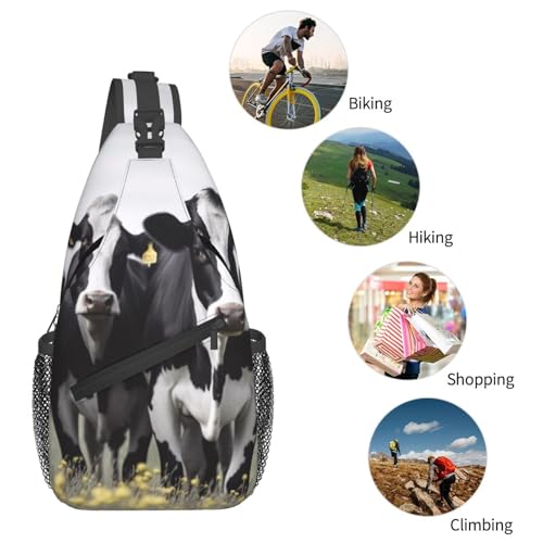 Bolso cruzado para hombre mochila sling negro y blanco miniatura 6