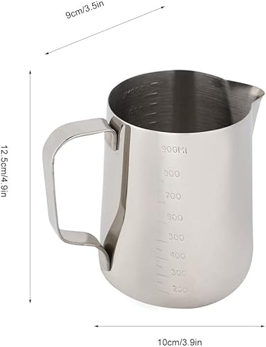 Miniatura 5 de Jarra de leche de 34 onzas33.8 fl oz, jarra de espuma de leche, espumador de leche, jarra de leche para café, taza de vaporizador, taza de café de