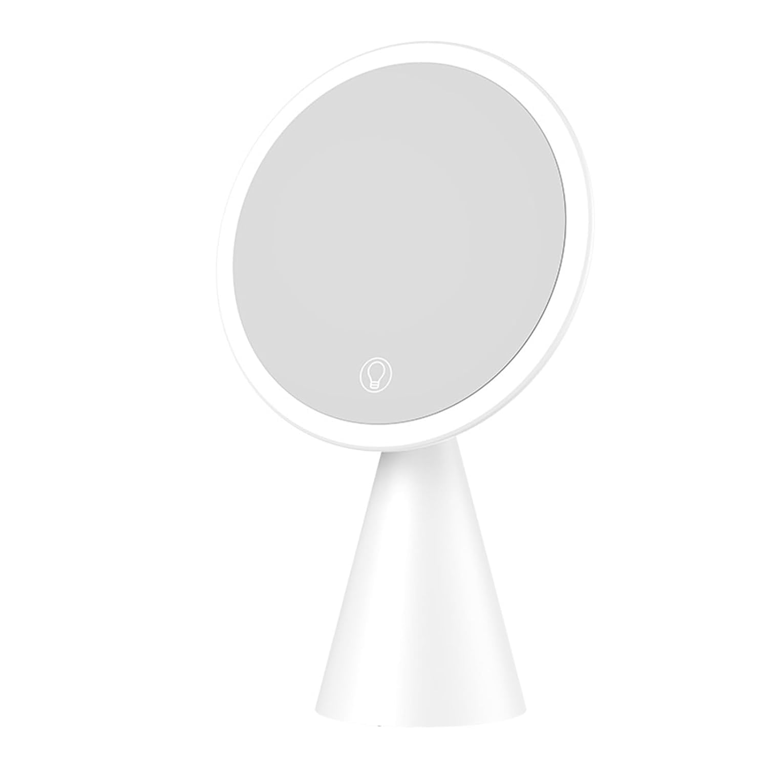 LED Lighted Makeup Mirror, Round, White, 180° Rotation, Touch Control, Infinite Dimming, Night Light, Vanity Desk Mirror-image-19