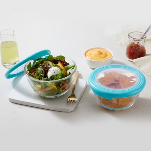 Image of CELLO Ornella Round Glass Mixing Bowls for Kitchen with Lid Set of 2 Pieces, 500ml Transparent | Freezer & Fridge Safe, Microwave Oven & Dishwasher Safe Toughened Glass Bowl for Serving Mixing Dining