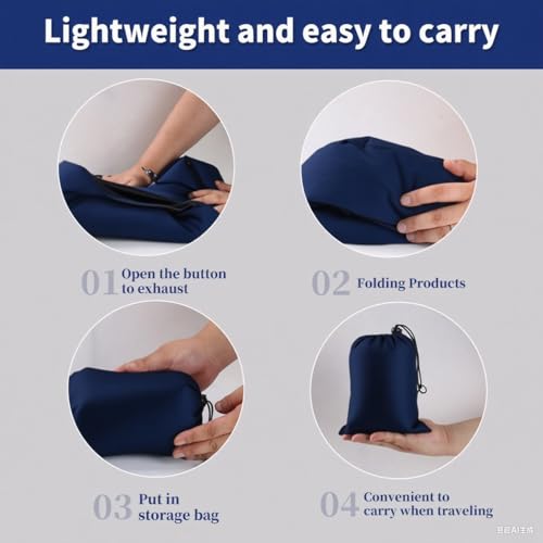 Almohada Inflable de Cuello Azul para Viajes miniatura 5