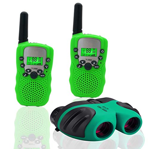 BIBOYELF - Walkie Talkies y prismáticos para niños, Verde