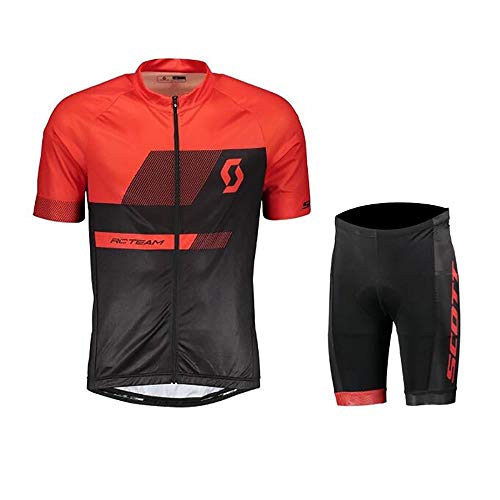 Moxilyn Ropa de Ciclismo para Hombre Traje de Bicicleta Conjunto de Verano Top + Bib Shorts Acolchados, Almohadilla de Asiento de Gel 9D para Montar En Bicicleta Conjunto Cómodo y De Secado Rápido