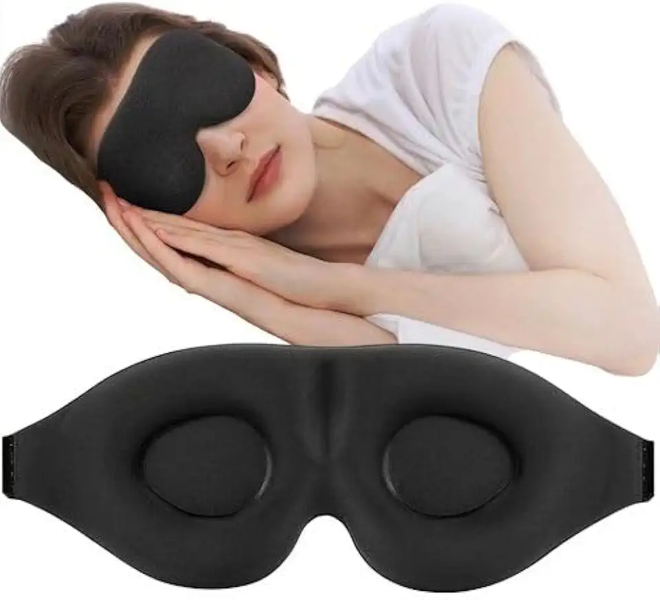 Máscara de Dormir 3D Blackout Total – Tapa Olho Confortável com Bloqueio de Luz – Ideal para Sono Profundo, Viagem e Descanso Premium