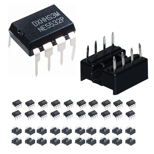 VIBICCK 20pcs NE5532P Dual Low Noise Operational amplifiers DIP-8 IC Precision chip 38mA+20 DIP-8 Integrated Circuit sockets, DIY Electronic Experiment 40pcs