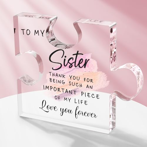 Acrylic Plaque Sisters Gifts from Sister, Sister Birthday Gifts Best Ever Sister Unique Acrylic...