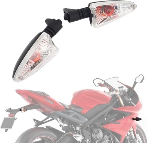 BIUGERCN Luz Indicadora Luz Señal Giro Moto, Luz Señal Giro Delantera y Trasera Moto 12V Para Daytona 675/R 2009-2016 Para Street Triple 675 2007-2013