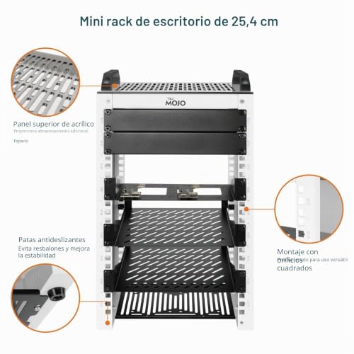 Rack de escritorio 10 pulgadas Tecmojo con estante SBC y placa micro HDMI integrada 4
