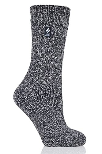 Heat Holders Women's Primrose ORIGINAL™ Twist Crew Sock Black/Light Grey/Women's 5-9
