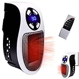 Ponceaulin 500W Smart Space Small Electric Heater,Portable Low Energy Wall Heater with Adjustable...