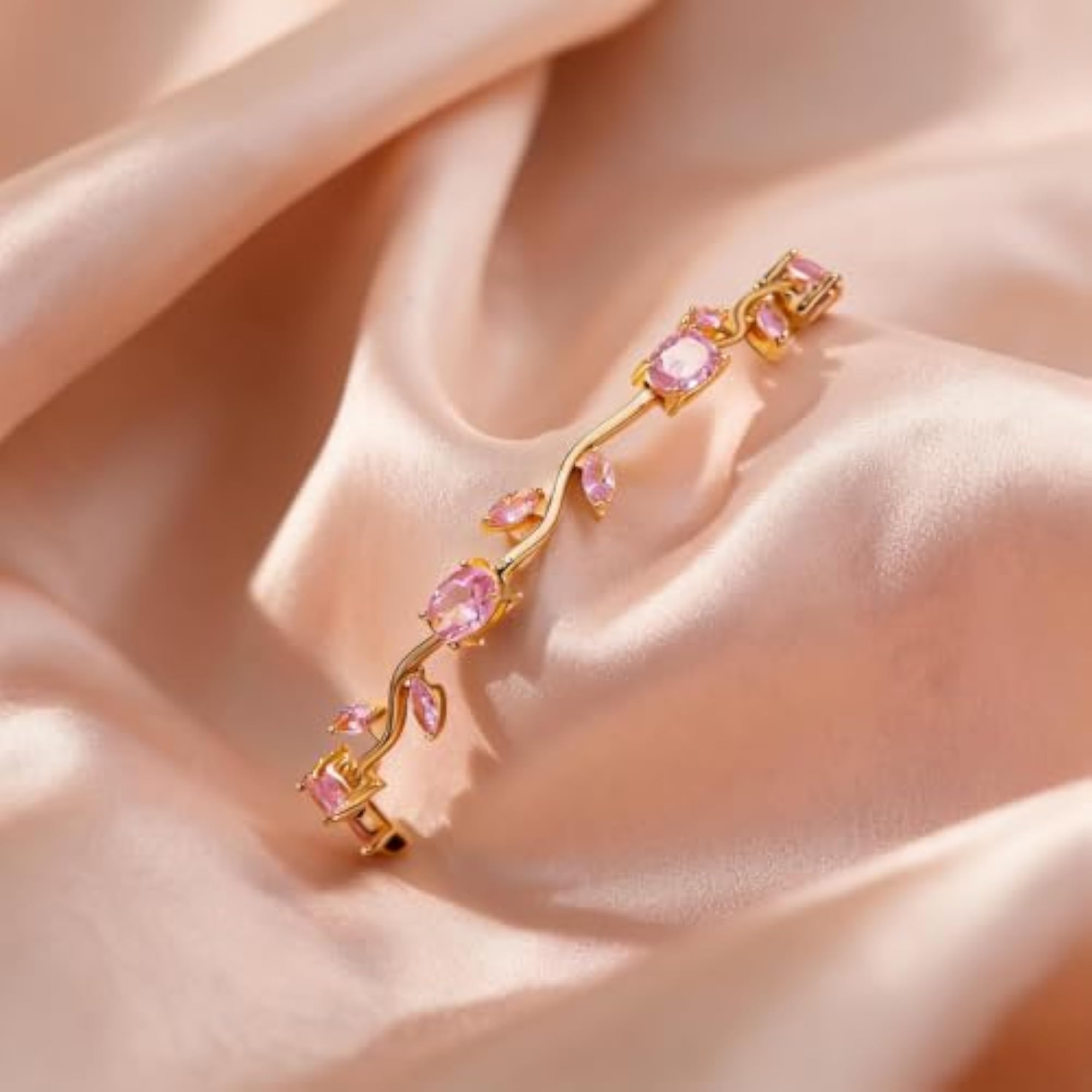 Women's Adjustable Stainless Steel Tulip Bracelet, Plated Elegance