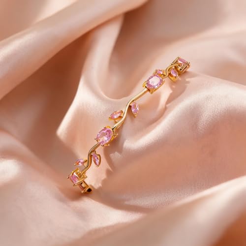 Image of Fashion Frill Tulip Bracelets For Women Stylish | Gold Plated Bracelet For Girls Stylish | Stainless Steel Jewellery For Woman Bracelet | Adjustable Hand Bracelet Set For Women | Birthday Gifts For Woman, Girls