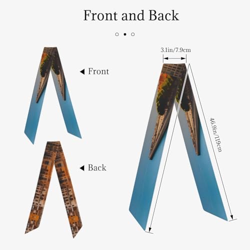 Sunset in Barcelona Prints Women's Fashion Scarf - Head Hair Accessories Versatile Scarf for Women Valentine's Day and Mother's Day, Black, One Size2