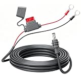 Picture of 10FT Direct Battery Power Cable for Starlink Mini, O Ring Connecters Extension Cable,18AWG DC Power Cable with Fuse Holder, 12V-48V Input, Battery Ring Terminals for RV Boat Off-Grid Solar
