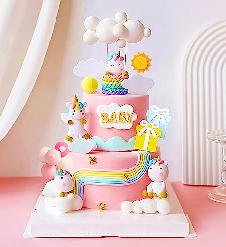 JeVenis Luxury Unicorn Cake Topper & Party Favors - Rainbow Birthday Decoration for Girl - Thumbnail 4
