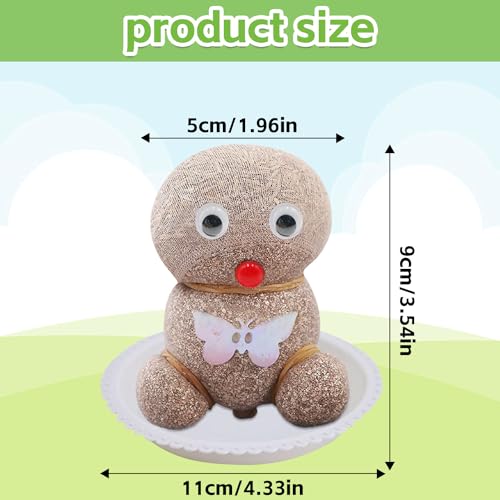 Graskopf Puppenpflanze, Graskopf Wachsende, Wachsende Graskopf Puppenpflanze, Graskopf Haarwuchs Spielzeug Mit Tablett, Mini Bonsai Gras Kopf Figure Puppen, Kinder Handwerk DIY Lustiges Geschenke