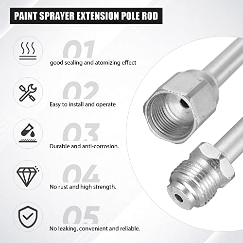 9 Pieces Paint Sprayer Airless Reversible Spray Tip Nozzles Airless Sprayer Nozzles and Spray Gun Tip Extension with Red Guard Pole Rod and Paint Tips(211, 313, 415, 517, 623)