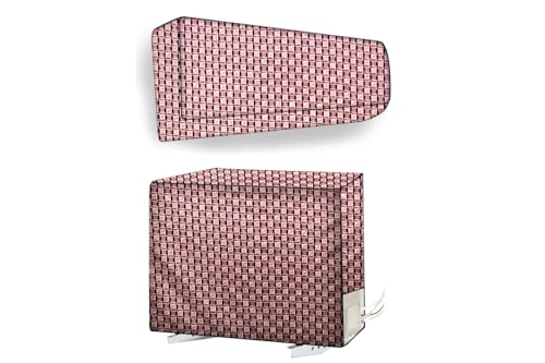 Image of The Furnishing Tree 1 Ton Split AC Cover for Indoor and Outdoor Units Basketweave Pattern Multicolor
