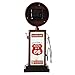 Lily's Home Old Fashioned Route 66 Gas Pump Mantle Clock, Silent-Non-Ticking with Quartz Movement, Makes an Ideal Gift for Antique Sign Collectors, Brown/Red (13 1/2