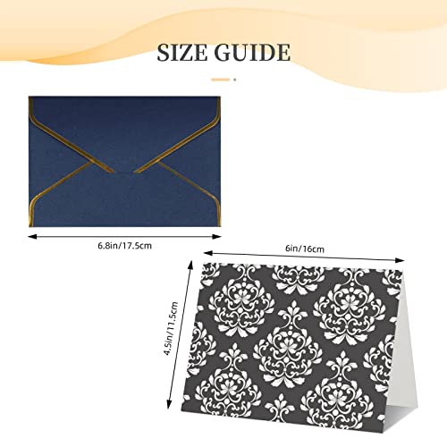 Ffexs Damask Pattern Printed Graduation Card 2023,Blank Greeting Cards Birthday Cards Friendship Cards With Gold Edge Envelope #TOP5