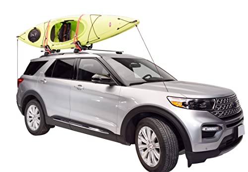 Malone Downloader Folding J-Style Universal Car Rack Kayak Carrier with Bow and Stern Lines